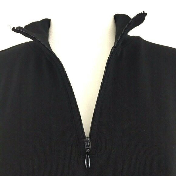 Liz Claiborne Women's Medium Long Sleeve 1/4 Zip Mock Neck Knit Top Black NEW - Picture 4 of 8